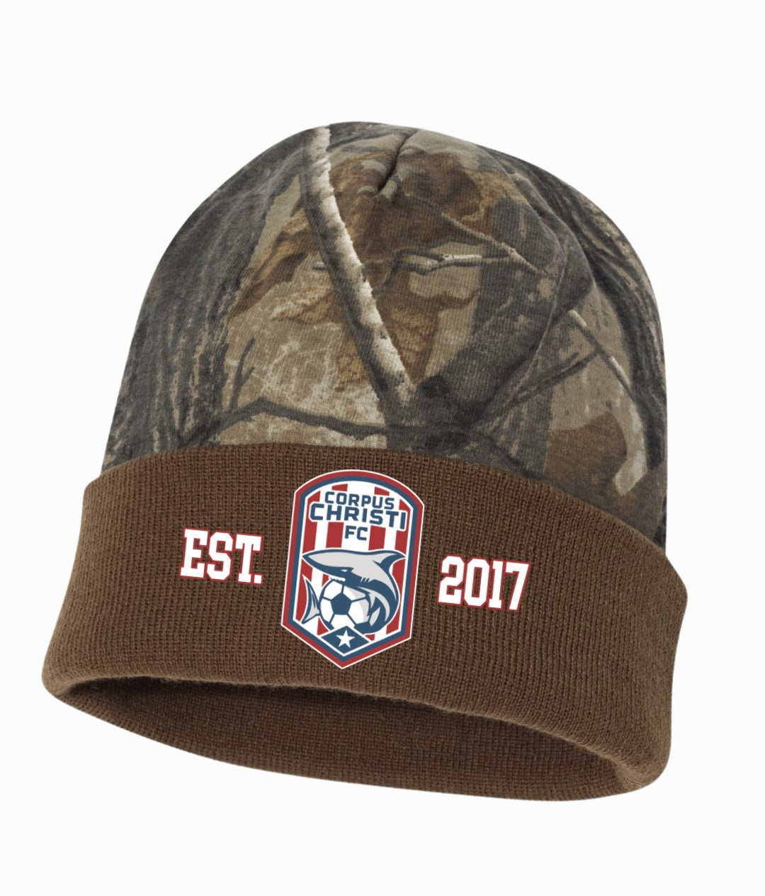 Camouflage Beanie with Brown Birm