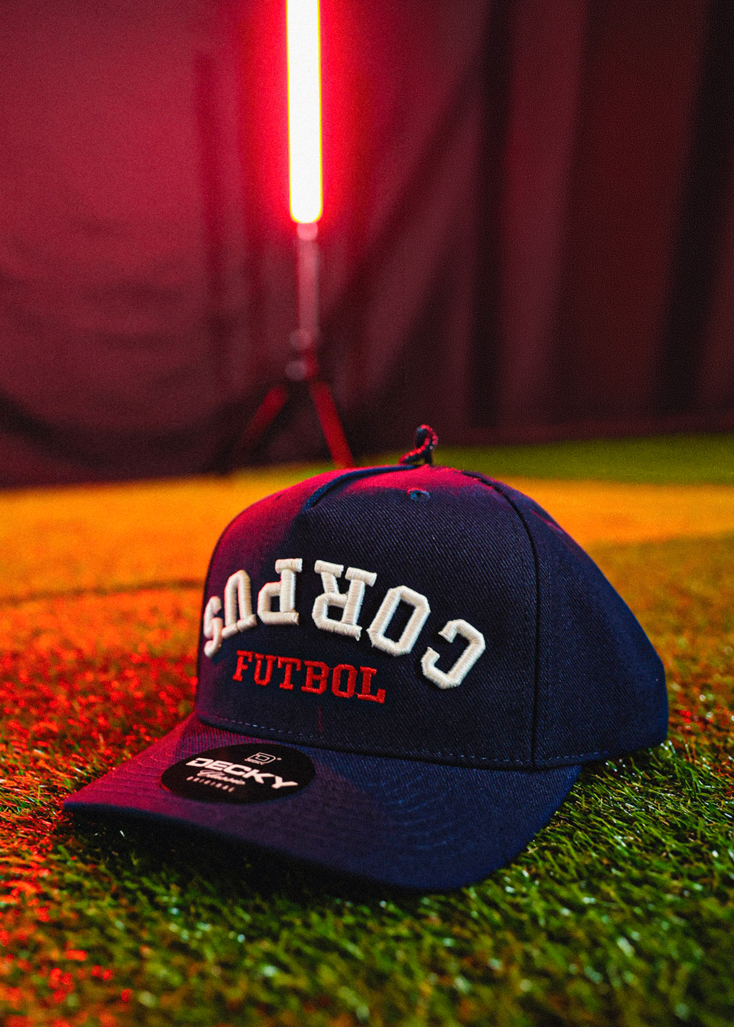 Upside Down Corpus Futbol Cap - Navy Blue