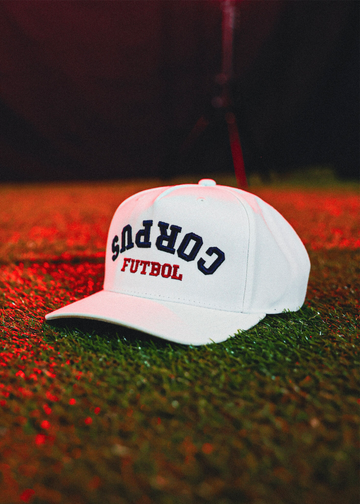 Upside Down Corpus Futbol Cap - White